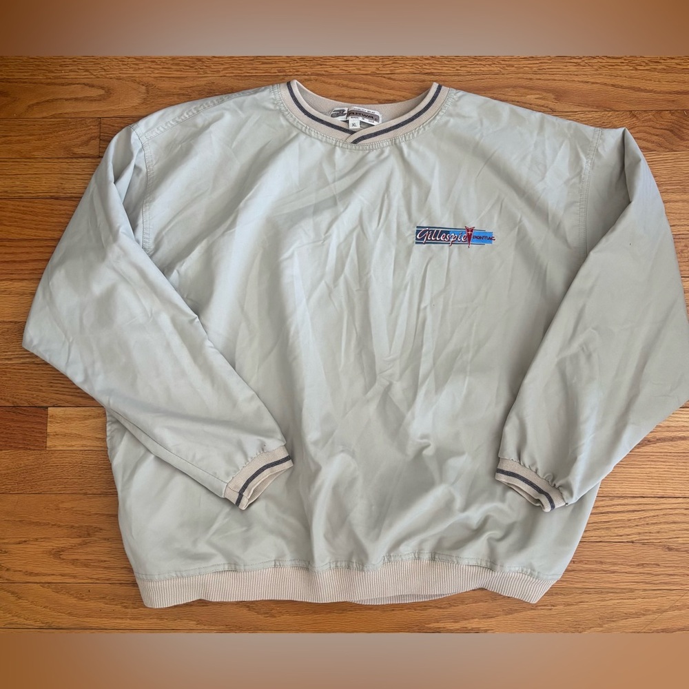 Akwa Pullover Men’s XL Tan/ Khaki Pockets Gillespie Pontiac Logo Casualwear